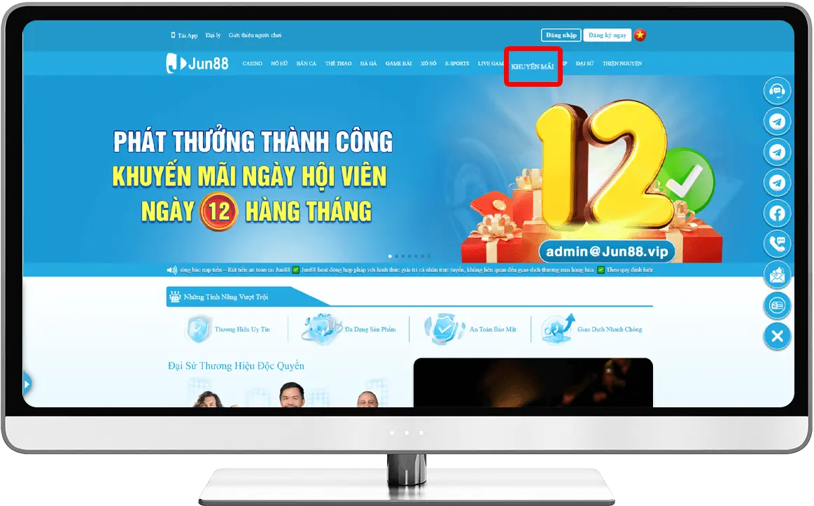 Bước 1: Tại Trang chủ » chọn Khuyến mãi